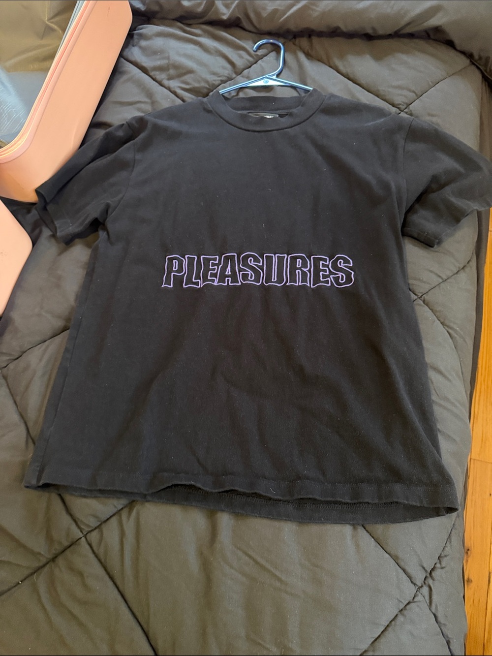 Pleasures Black Short Sleeve Logo Tee